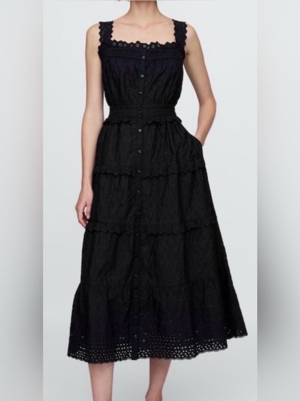GAP x DOEN eyelet midi tiered dress limited edition size small